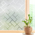 WISDOM Rectangle Frosted Glass Window Film, Bathroom Window Clings Removable Sun Blocking Vinyl Window Stickers for Door Home Office